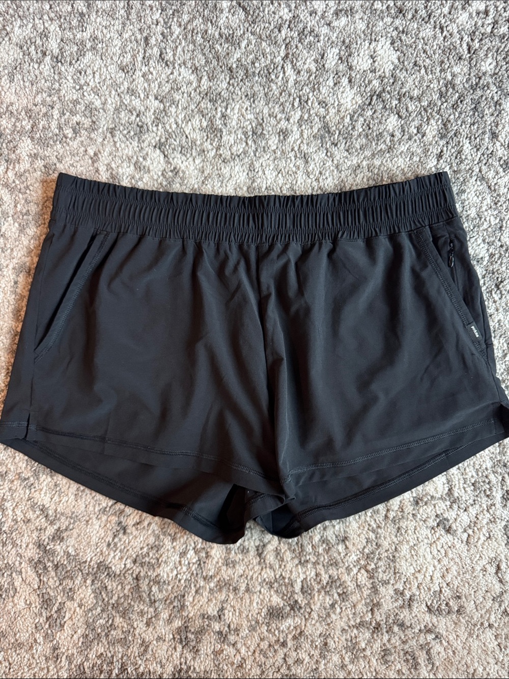 Prana Black Athletic Shorts with Elastic Waistband, Size Large